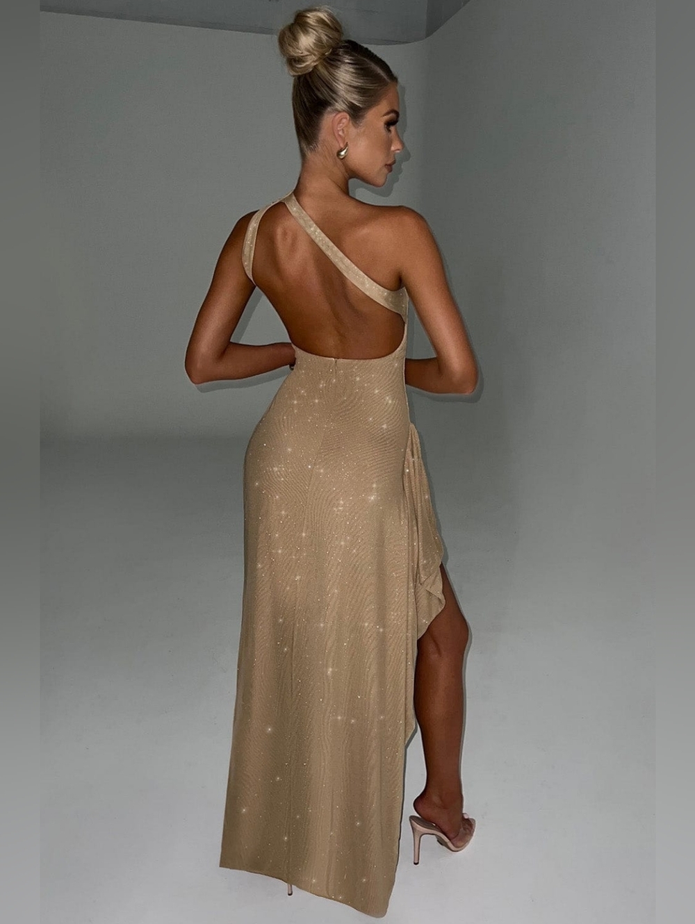 Babyboo Genevieve Maxi Dress-Gold Sparkle - Picture 2 of 8